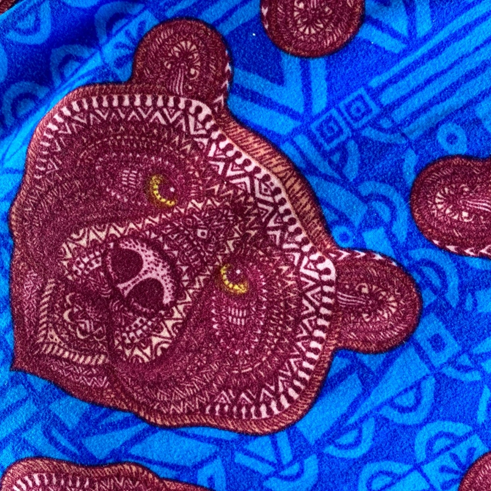 LuLaRoe HTF Unicorn Mosaic Bear Royal Blue EUC TC - Picture 2 of 3